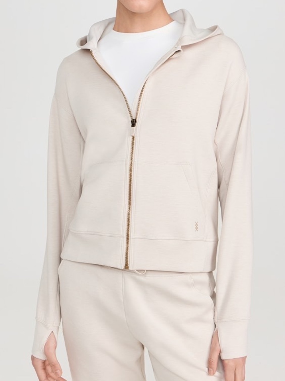 Rhone DreamGlow Full Zip Hoodie Jacket Long Sleeve Sand Beige Size Small $128
